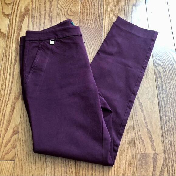 Lauren Ralph Lauren Double-Faced Stretch Cotton Burgundy Pant Women’s Size 4 - Picture 9 of 11